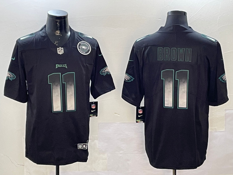 Men Philadelphia Eagles #11 Brown black 2025 Nike NFL jersey style 002->philadelphia eagles->NFL Jersey